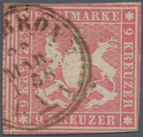 Württemberg - Marken Und Briefe: 1857, 9 Kr. Karminrosa, Sehr Gut Gerandet, Tade - Andere & Zonder Classificatie