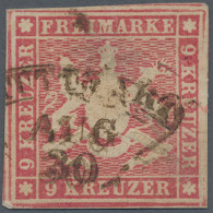 Württemberg - Marken Und Briefe: 1857, 9 Kr. Karminrosa, Voll- Bis überrandig, G - Autres & Non Classés