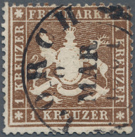 Württemberg - Marken Und Briefe: 1860, 1 Kr. Braun, Dickes Papier, Segmentstempe - Sonstige & Ohne Zuordnung