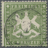Württemberg - Marken Und Briefe: 1860, 6 Kr. Grün, Dickes Papier, Mit Plattenfeh - Andere & Zonder Classificatie