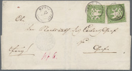Württemberg - Marken Und Briefe: 1861, 6 Kr. Grün, Dünnes Papier, Mehrfachfranka - Autres & Non Classés