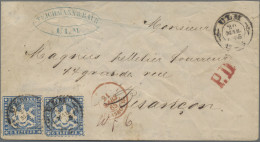 Württemberg - Marken Und Briefe: 1865, 6 Kr. Blau, Zwei Farbfrische Werte (teils - Sonstige & Ohne Zuordnung