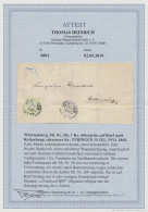 Württemberg - Marken Und Briefe: 1865, 1 Kr. Silbergrün, Unbedeutend Eckrund, Al - Autres & Non Classés