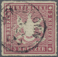 Württemberg - Marken Und Briefe: 1865/1867, Wappen 3 Kr. Lilarot, Farbfrisches E - Other & Unclassified