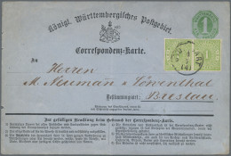 Württemberg - Marken Und Briefe: 1869, 1 Kr. Gelbgrün, Waagerechtes Paar, Zufran - Sonstige & Ohne Zuordnung
