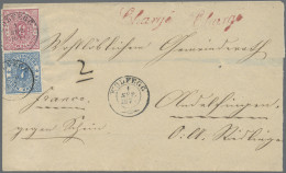 Württemberg - Marken Und Briefe: 1869, 3 Kr. Hellrosa Und 7 Kr. Blau Auf Charge- - Other & Unclassified