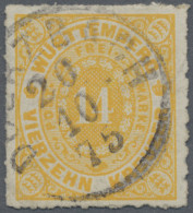 Württemberg - Marken Und Briefe: 1869, 14 Kr Hellorangegelb, Seltene Nuance Zur - Andere & Zonder Classificatie