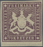 Württemberg - Marken Und Briefe: 1873, Wappen, 70 Kr. Violettbraun, Bogenfeld 5, - Autres & Non Classés