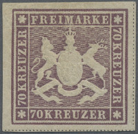 Württemberg - Marken Und Briefe: 1873, 70 Kr. Braunlila, Farbfrisches Exemplar, - Autres & Non Classés