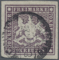 Württemberg - Marken Und Briefe: 1873, 70 Kr. Braunlila, Farbtiefes Exemplar, Al - Sonstige & Ohne Zuordnung