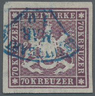 Württemberg - Marken Und Briefe: 1873, 70 Kr. Braunlila, Farbfrisch, Allseits Br - Otros & Sin Clasificación