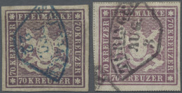 Württemberg - Marken Und Briefe: 1873, 70 Kr. Braunlila Bzw. Rotlila, Zwei Feins - Other & Unclassified