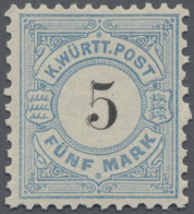 Württemberg - Marken Und Briefe: 1891, 5 M Mittelgrünlichblau/schwarz Mit DOPPEL - Otros & Sin Clasificación