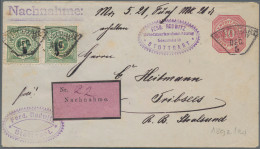 Württemberg - Marken Und Briefe: 1892, 10 Pf GA Mit Zufrankatur Von Zwei 5 Pf We - Autres & Non Classés