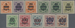 Württemberg - Marken Und Briefe: 1922/1923, 5 M Auf 10 Pf - 400 M Auf 3 M Dienst - Other & Unclassified