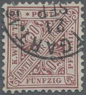 Württemberg - Marken Und Briefe: 1890, 50 Pfg. Lebhaftbraunrot, Farbfrisches Und - Sonstige & Ohne Zuordnung