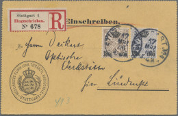 Württemberg - Marken Und Briefe: 1906, 20 Pfg. Graublau Sowie 3 Pfg., Zusammen A - Autres & Non Classés