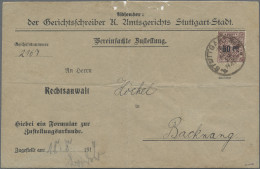 Württemberg - Marken Und Briefe: 1919, 50 Pf. Auf 50 Pf., Einzelfrankatur Auf Zw - Autres & Non Classés