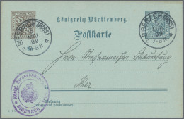 Württemberg - Ganzsachen: 1908, Ortsdienstpostkarte Mit Zugedrucktem Wertstempel - Autres & Non Classés