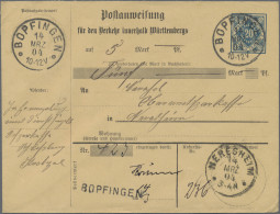 Württemberg - Postanweisungen: 1904, 2 Verschiedene Postanweisungs-GA-Umschläge, - Otros & Sin Clasificación