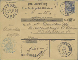 Württemberg - Postanweisungen: 1904, 2 Verschiedene Postanweisungs-GA-Umschläge - Autres & Non Classés