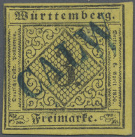 Württemberg - Langstempel, Einzeilig: CALW, L 1 Blau, Zentriert Auf 3 Kr., Type - Autres & Non Classés