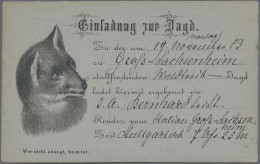 Württemberg - Besonderheiten: 1883/1886, EINLADUNG ZUR JAGD: Drei Verschiedene E - Andere & Zonder Classificatie