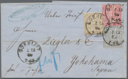Norddeutscher Bund - Marken Und Briefe: 1869, Destination JAPAN, 1 Gr. Karmin, 2 - Other & Unclassified