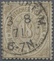 Norddeutscher Bund - Marken Und Briefe: 1869, 18 Kr. Olivbraun, Etwas In Der Zäh - Autres & Non Classés