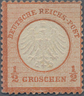 Deutsches Reich - Brustschild: 1872, Kleiner Schild ½ Gr Rötlichorange, Postfris - Neufs