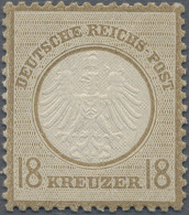 Deutsches Reich - Brustschild: 1872, Kleiner Schild 18 Kr Ockerbraun, POSTFRISCH - Neufs