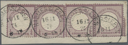 Deutsches Reich - Brustschild: 1872 'Großer Schild' 1/3 Gr. Violett Im Waag. 4er - Autres & Non Classés