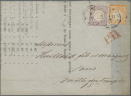 Deutsches Reich - Brustschild: 1872, Großer Schild ¼ Gr. Violett Und ½ Gr. Orang - Briefe U. Dokumente
