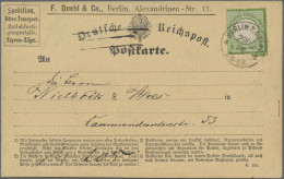 Deutsches Reich - Brustschild: 1874, 1/3 Gr. Dunkelolivgrün Gr.Schild Als Portog - Cartas & Documentos
