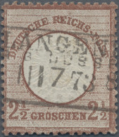 Deutsches Reich - Brustschild: 1872, Großer Schild 2½ Gr. Lebhaftbraun, Farbfris - Oblitérés
