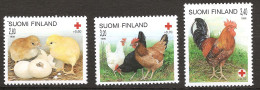 Finlande Finland 1996 N° 1300 / 2 ** Animaux, Croix-Rouge, Croix Rouge, Coq, Œufs, Poussin, Poule, Paille, Basse-Cour - Neufs