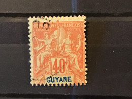 French Guiana/Guyana 1892 40c Red Tablet Used SG 47 Yv 39 - Usati