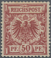 Deutsches Reich - Krone / Adler: 1889,. 50 Pf Krone/Adlerbräunlichkarmin(UV Brau - Unused Stamps