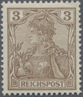 Deutsches Reich - Germania: 1900, 3 Pf Germania Reichspost Dunkelorangebraun, Po - Unused Stamps