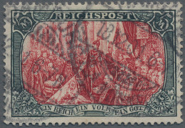 Deutsches Reich - Germania: 1900 "REICHSPOST" 5 M. Grünschwarz/rot In Type II, G - Gebraucht