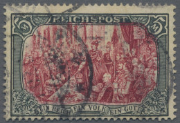 Deutsches Reich - Germania: 1900, "REICHSPOST" 5 M Grünschwarz/bräunlichkarmin I - Used Stamps