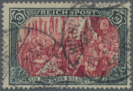 Deutsches Reich - Germania: 1900, "REICHSPOST" 5 M Grünschwarz/bräunlichkarmin I - Oblitérés