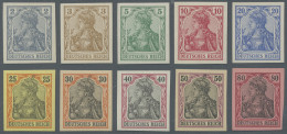 Deutsches Reich - Germania: 1902, 2-80 Pfg. Germania Ungezähnt, 3 Und 5 Pfg. In - Unused Stamps