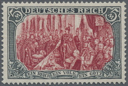 Deutsches Reich - Germania: 1902 5 M. Grünschwarz/rot (UV: Karmin) Mit 26:17 Zäh - Neufs