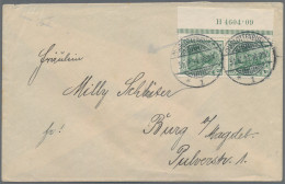 Deutsches Reich - Germania: 1911, Germania 5 Pfg. Friedensdruck, Senkrechtes Ran - Lettres & Documents