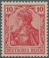 Deutsches Reich - Germania: 1905, Germania-Friedensdruck, 10 Pfg. Orangerot, Pos - Ongebruikt