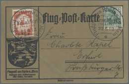 Deutsches Reich - Germania: 1912, Flugpost Rhein/Main, 20 Pf. Mit Aufdruck E.EL. - Briefe U. Dokumente