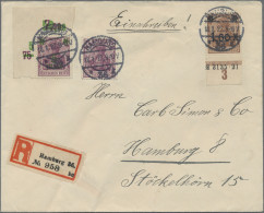 Deutsches Reich - Inflation: 1922, Germania 5 Mark Auf 75 Pfg. Rosalila Als Plat - Lettres & Documents