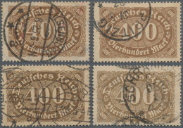 Deutsches Reich - Inflation: 1922 "Queroffset" 400 M. In Allen Vier Farben, Alle - Gebruikt