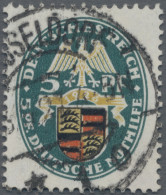 Deutsches Reich - Weimar: 1926, Nothilfe, 5 Pf Mit Stehendem Wasserzeichen, Saub - Usati